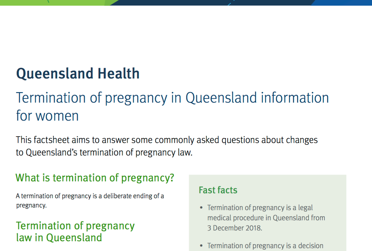 Termination of Pregnancy in Qld